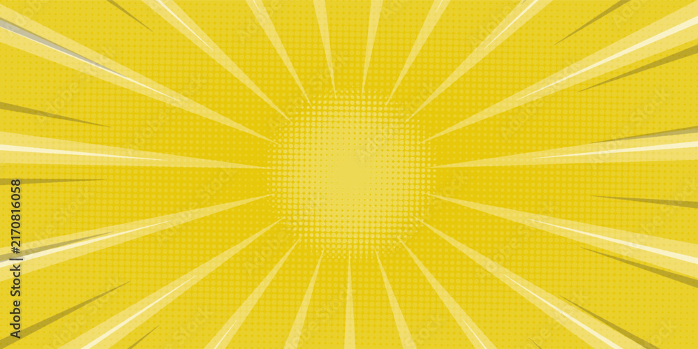 Fototapeta premium Comic background designs with yellow colors