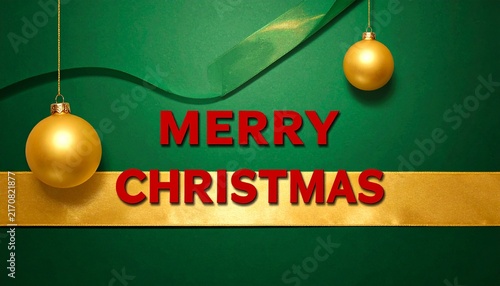 Green holiday banner with red text