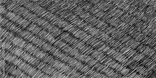 Abstract black hand-drawn diagonal crosshatch texture background on white, ideal for vintage print effects, packaging design, album covers, and artistic backgrounds.