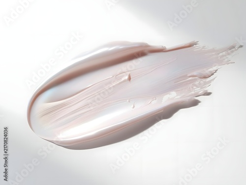Skincare Cream Texture Smear on Clean Bright Beauty Background