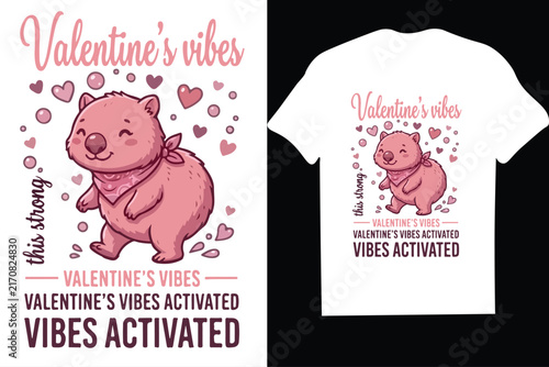 Valentines vibes activated cute animal lover graphic vector design for appare-mug,hoodie,t shirt,typography,quoutes,qoute,poster,post,card