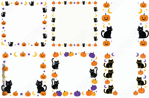 Halloween-themed frame vector. Vektor, illustration, minimalist, flat