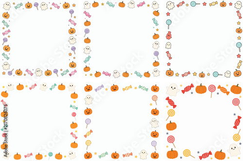 Halloween-themed frame vector. Vektor, illustration, minimalist, flat