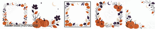 Halloween-themed frame vector. Vektor, illustration, minimalist, flat