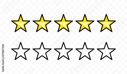 Vector illustration of stylized five stars ranking symbol. High quality customer feedback, premium service evaluation, and best business achievement badge for marketing design.