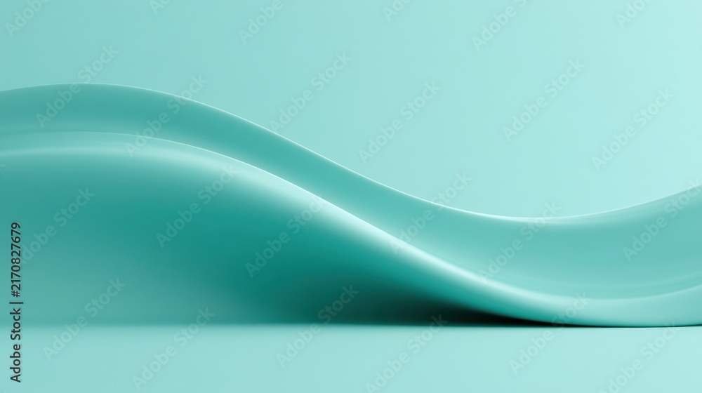 Obraz premium A smooth wave settles flat on a surface. The color palette is soft and minimal. The focus is on the waves shape and contours.