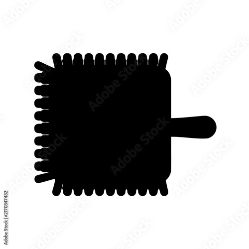 Black geometric tool icon with handle - Simple black vector icon of a tool with a serrated edge and attached handle for graphic or web design use