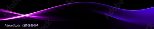 Soft Purple Light Ribbons Flowing Across a Dark Background in a Panoramic Seamless Loop Animation