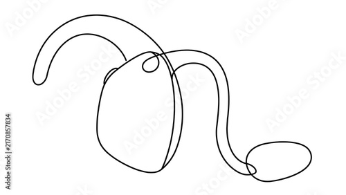 Minimalist line art drawing of a phone white background.