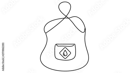 Minimalist apron icon with pocket white background.
