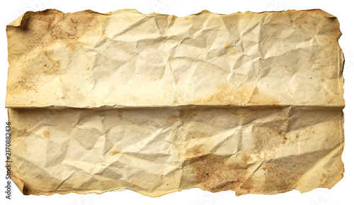 Ancient timeworn manuscript featuring distinctive creases burnt edges and stains, reflecting centuries of untold stories