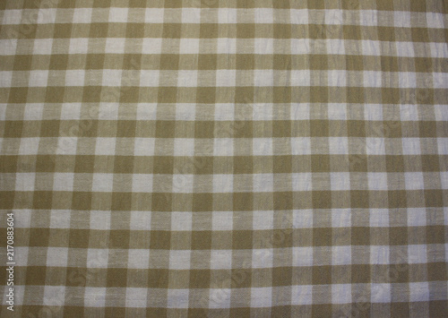 Obraz na płótnie Texture of wrinkled ocher plaid linen like cloth background