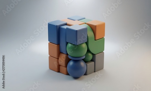 green cubes on a white background
