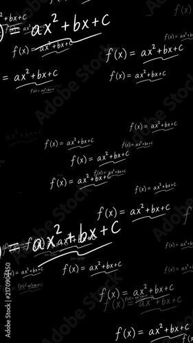 Scientific math vertical, math theory formulas isolated flying alpha channel animation Vertical Mathematics formula equation dynamically animate background 4K video