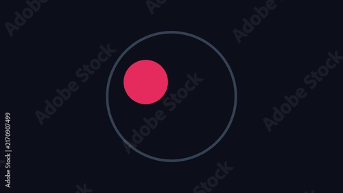 Minimalist abstract motion with rotating blue cross and pink circle on dark animation 4k background