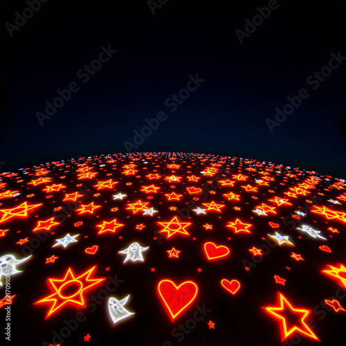 Halloween Pattern Background with Spooky Decorations
