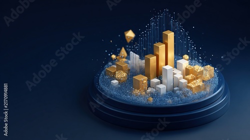 Isometric 3D Business Growth Concept Diorama