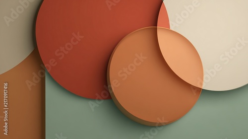 Muted Terracotta Beige Abstract Color Block Background