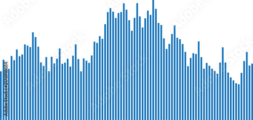 Obraz na plátně Abstract financial bar chart representing market volatility and fluctuating econ