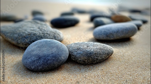 Smooth Grey River Pebbles Macro Texture