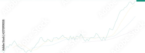 Upward trending stock market line graph showing rapid growth and positive financial performance isolated on transparent background for investment analysis, business presentations, and economic reports