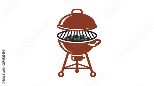Barbecue Grill with Charcoal Illustration