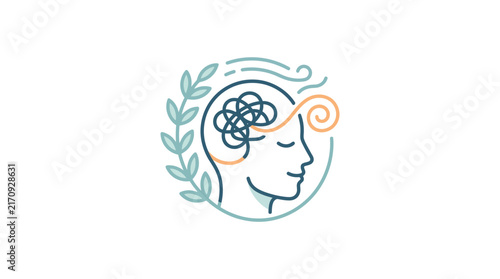 A minimalist illustration of a calm human head with mental clarity