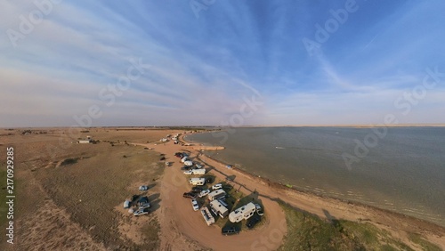 panoramic of a rural lake