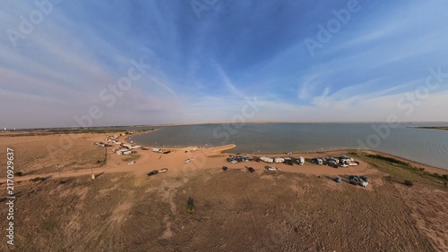 panoramic of a rural lake