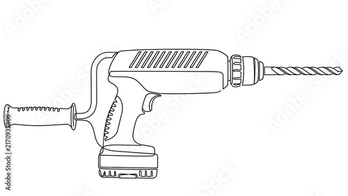 Obraz na płótnie Cordless drill illustration on white background.