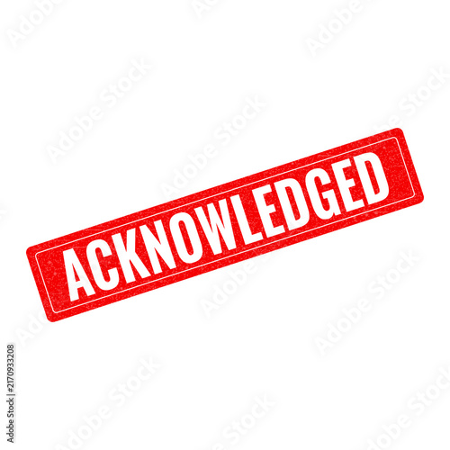 Red acknowledged stamp with bold text on clean background isolated on transparent background
