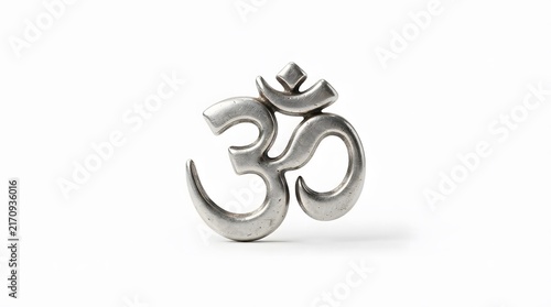 Silver Om Symbol Icon for Meditation and Spirituality