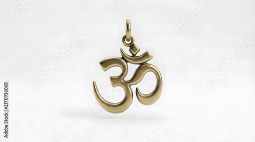Golden Om Symbol Pendant for Spiritual and Religious Jewelry