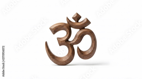 Wooden Om Symbol Sculpture for Meditation and Spirituality