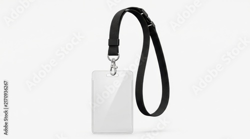 Blank id badge holder with black lanyard