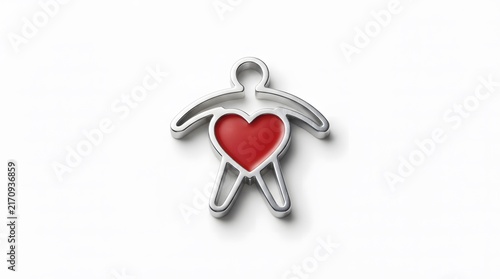 Cute teddy bear keychain with red heart charm for accessories and gifts