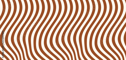 Photography Seamless wavy vertical stripes pattern in brown and cream minimalist background for home decor