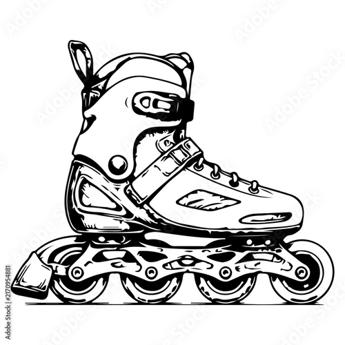 Hand Drawn Modern Inline Skate Side View