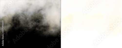 Low lying ground fog with transparent background and alpha mask isolated for atmospheric landscape design. for creative graphic design and visual effect or halloween	
