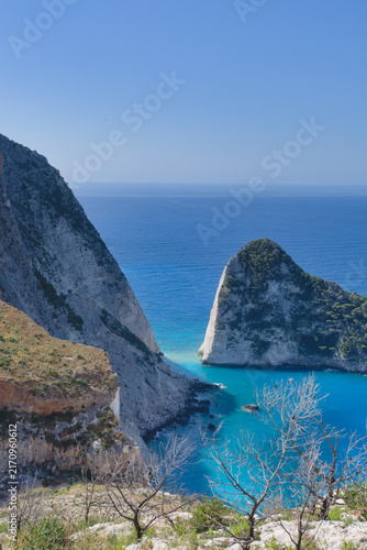 zakynthos azure water and rock formation