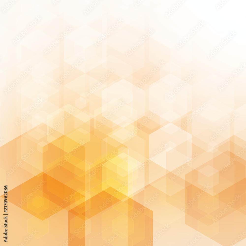 Obraz premium Abstract geometric background made of orange hexagons with a smooth gradient transition and large clean