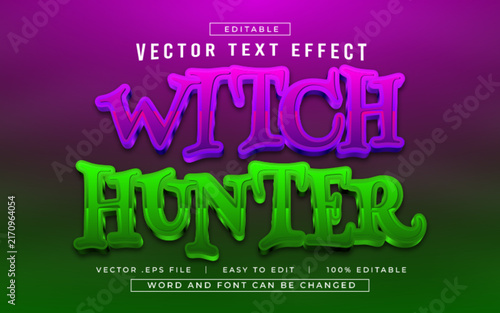 Witch Hunter 3D editable text effect style - Premium Vector