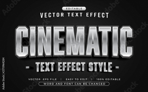 Cinematic 3D editable text effect style - Premium Vector