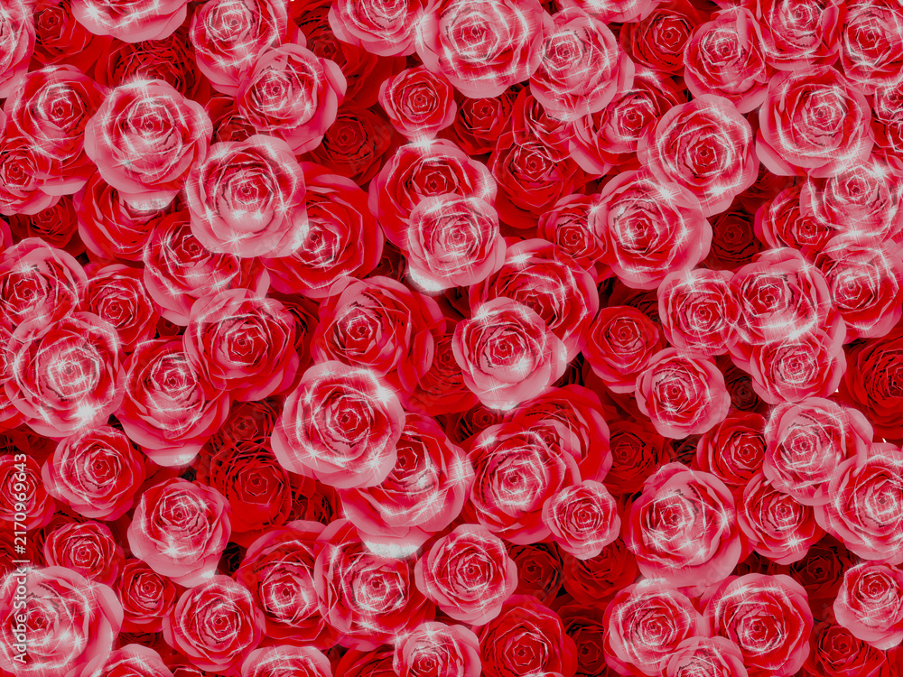 Fototapeta premium 薔薇 赤 背景 きらきら