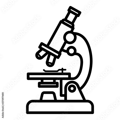 Laboratory Science Microscope Line Icon