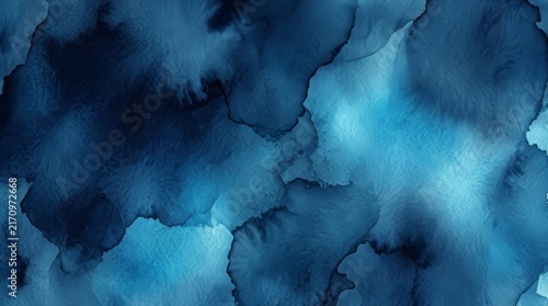 Deep blue and azure watercolor texture for backgrounds and web banners.