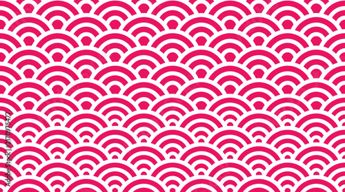 Seamless traditional Japanese seigaiha wave pattern background