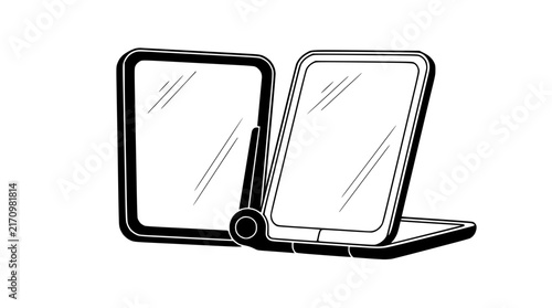 Modern Foldable Smartphone Line Art Illustration