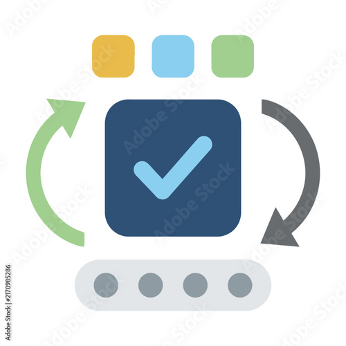 Digital Icon For Task Management, Workflow Process And System Update
