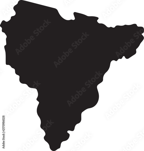 Solid black silhouette shape of the Khmelnytskyi Oblast region map in Ukraine